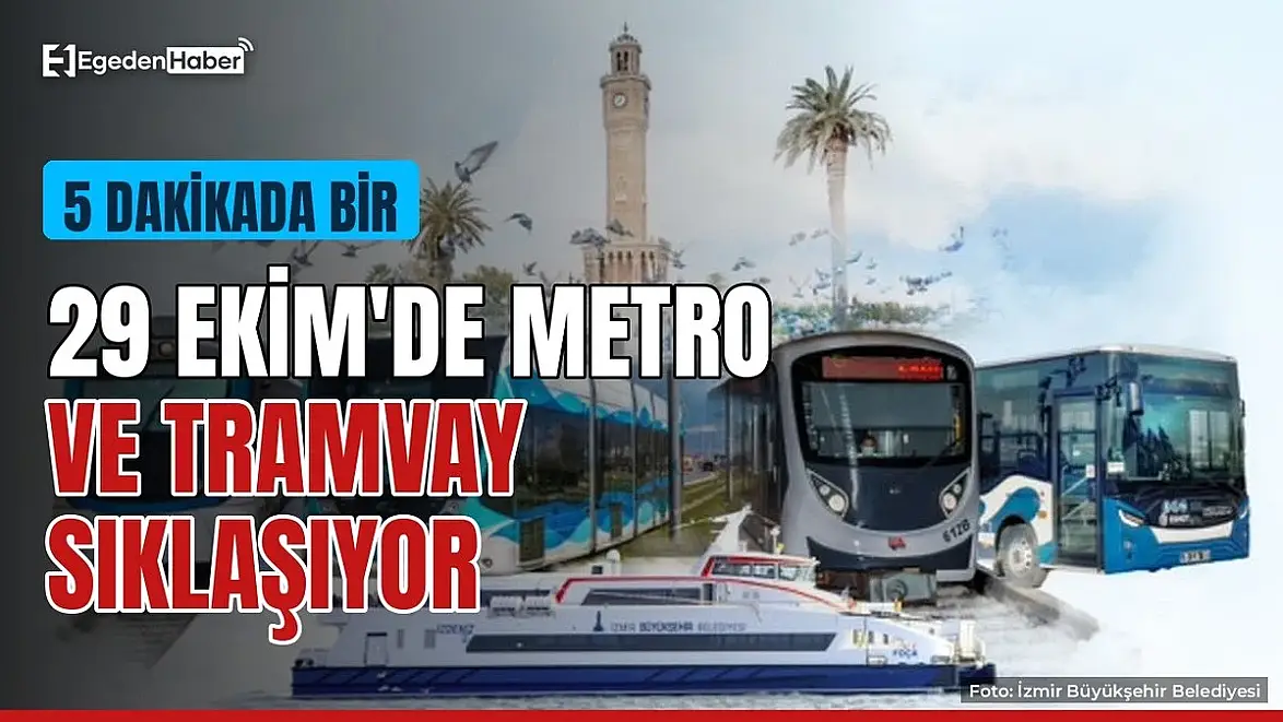 İzmir'de 29 Ekim'de metro 5 dakikada bir