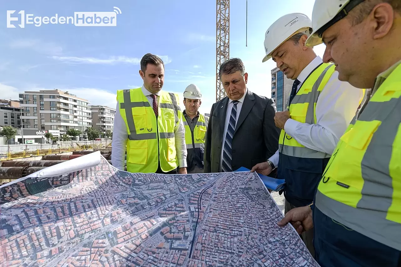 Başkan Tugay, Metro Şantiyelerinde İncelemelerde Bulundu