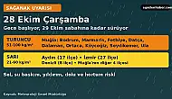Ege'de yarın sağanak: Muğla'da turuncu kod