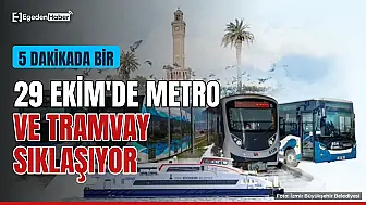 İzmir'de 29 Ekim'de metro 5 dakikada bir