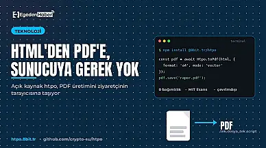 Tarayıcı içinde PDF üreten açık kaynak htpo yayımlandı
