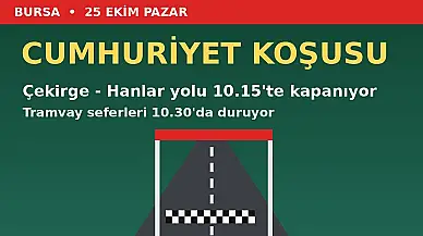 Çekirge-Hanlar yolu koşu için 10.15'te kapanıyor