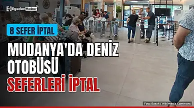 Mudanya'da deniz otobüsünün 8 seferi iptal edildi