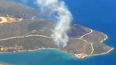 İzmir Urla'da Ormanlık Alanda Kontrol Altına Alınamayan Yangın Devam Ediyor!