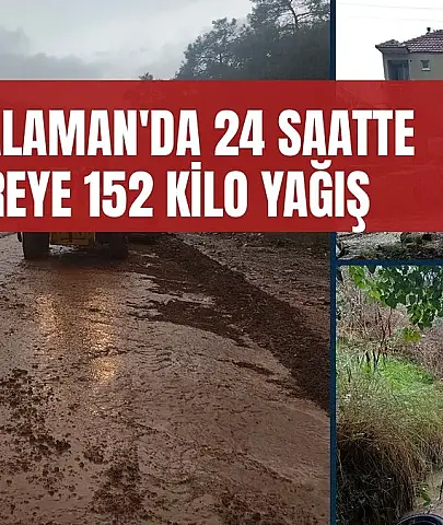 Muğla Dalaman'da 24 saatte 152 kilogram yağış, turuncu kod sürüyor