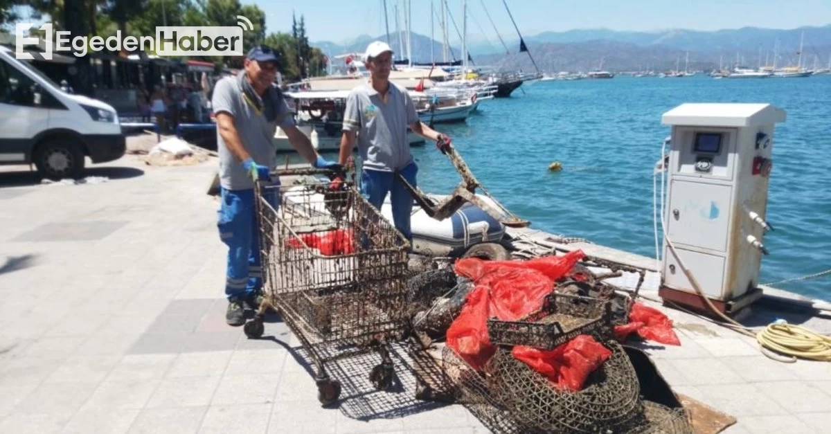 Fethiye kıyılarında görülmemiş bir olay: Denizden market arabası çıktı!