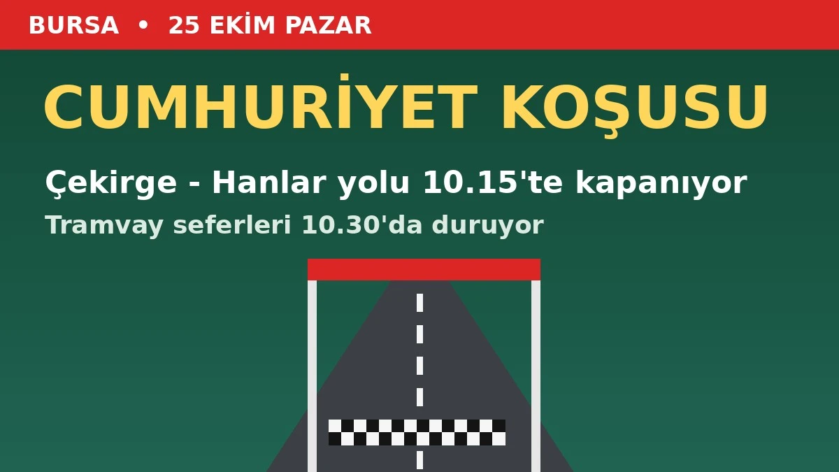 Çekirge-Hanlar yolu koşu için 10.15'te kapanıyor