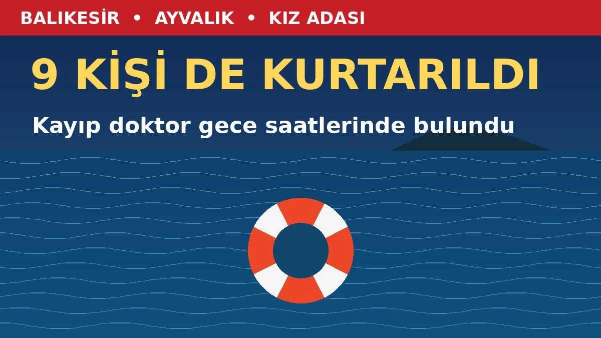 Ayvalık'ta batan teknedeki 9 kişi de kurtarıldı