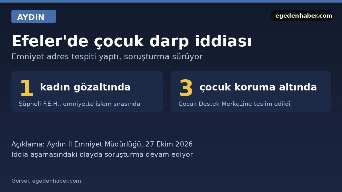 Aydın'da çocuk darp iddiası: 1 gözaltı, 3 çocuk koruma altında
