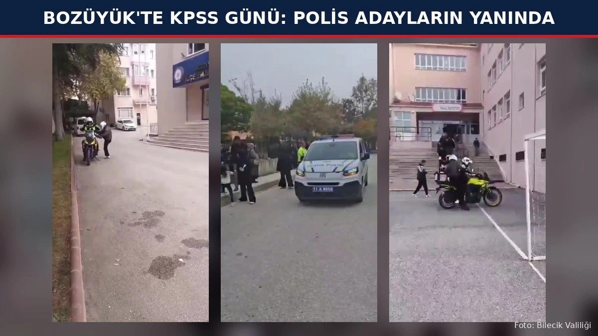 Bozüyük'te polis KPSS adaylarını sınava yetiştirdi